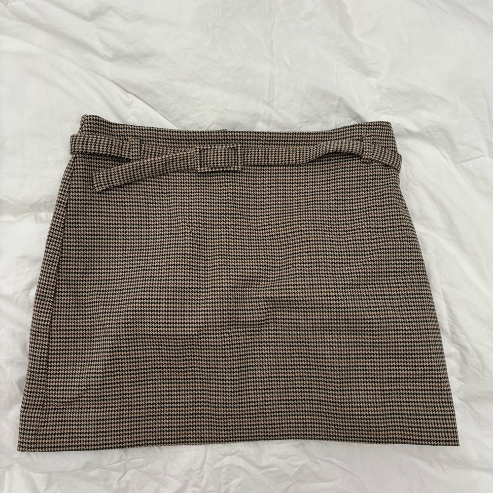 Mango Houndstooth Mini Skirt